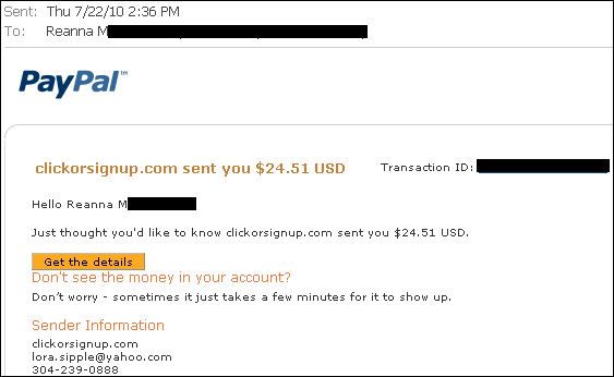 dollarclickorsignup scam, proof of payment