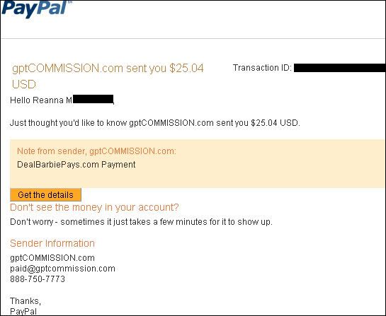 deal barbie pays, instant paypal payment