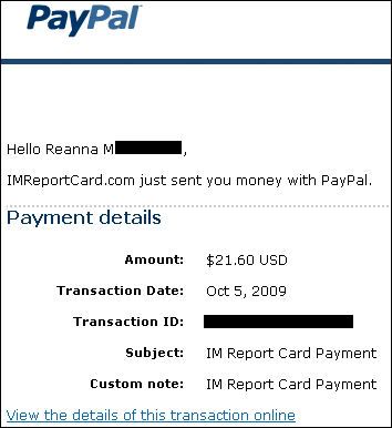 imreportcard proof of payment, get paid to review