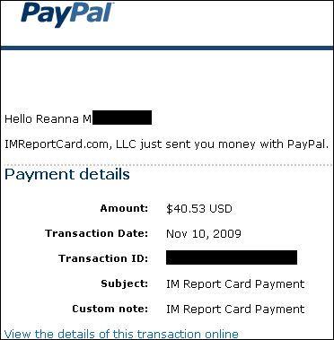 imreportcard payment proof, get paid to review