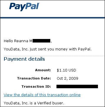 proof of payment youdata, ptc