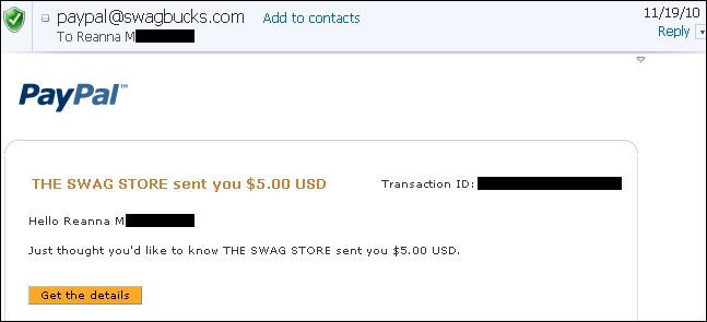 swagbucks giftcards from paypal, get paid to search online