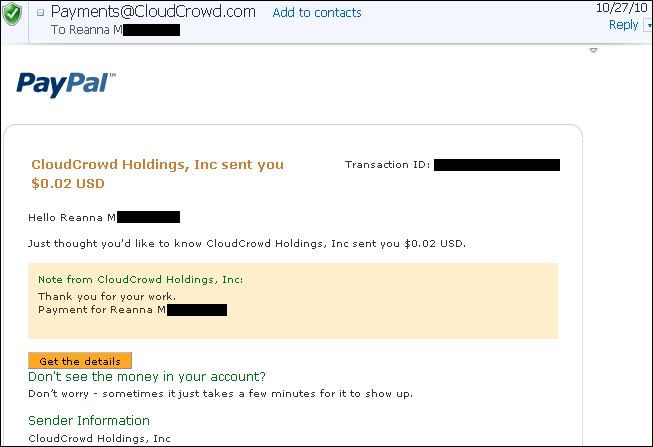 cloudcrowd, make money with facebook, work at home