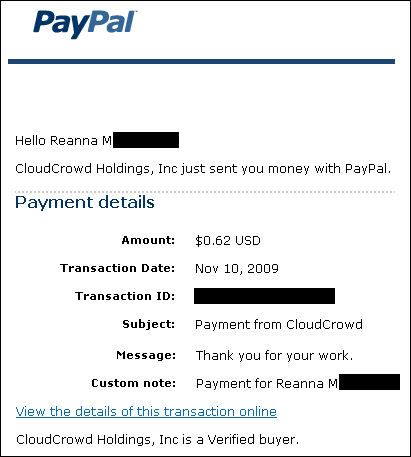 cloud crowd proof of payment, make money on facebook
