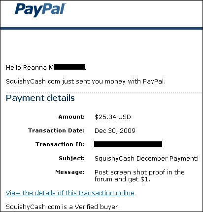 payment from squishycash, no scam, legit, paypal