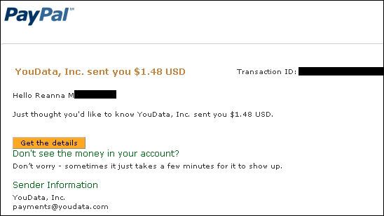 youdata, get paid to click, payment proof
