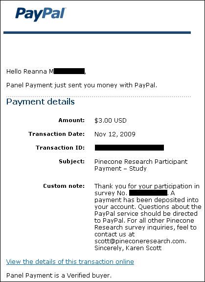 payment from pinecone research