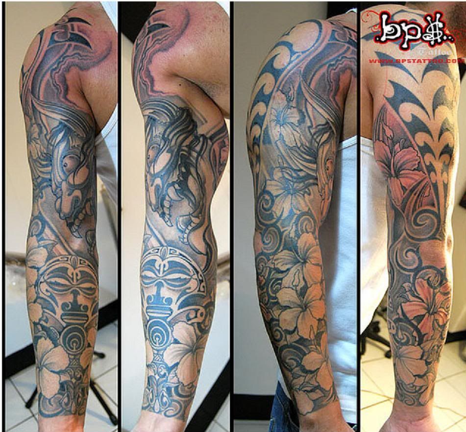 Flower Tattoo Sleeve For Men