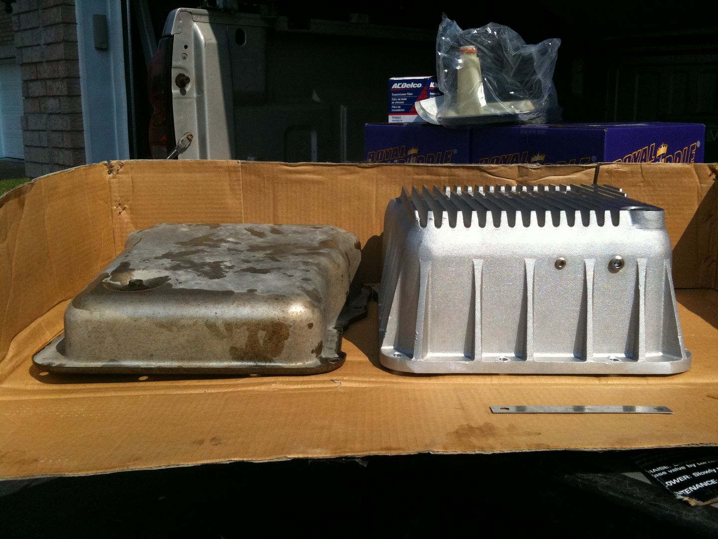 PPE trans oil pan review with pic's and comparison Chevy and GMC