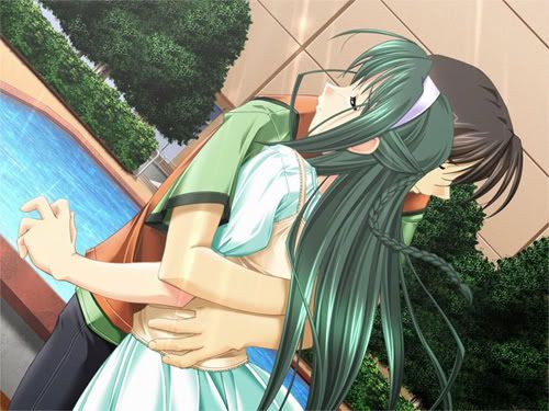 anime couples hug