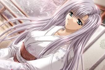 Girl in White Kimono