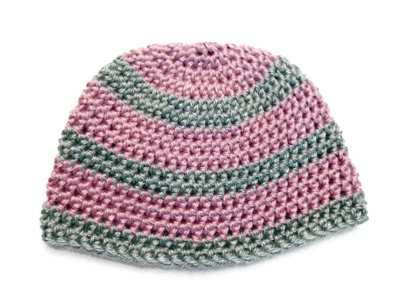 Crochet Baby Girl Striped Beanie | She's Got the Notion