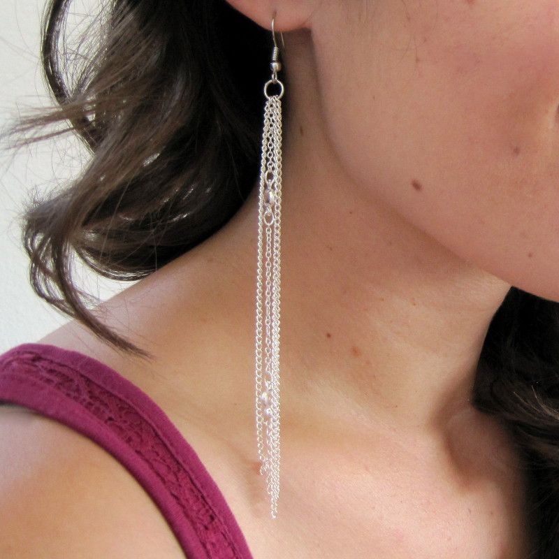 DIY Chain Earrings: jewelry tutorial | She's Got the Notion