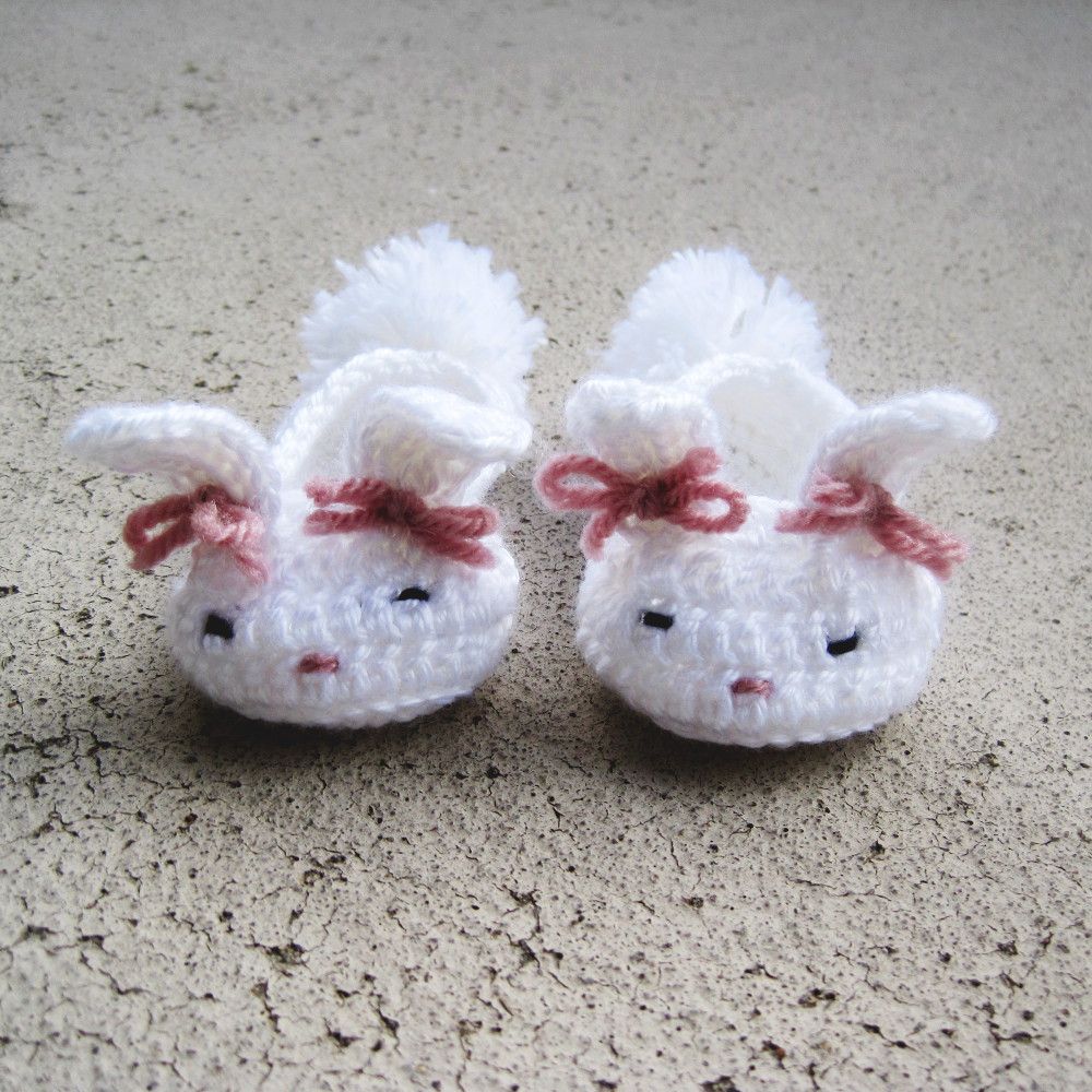 Crochet Bunny Slippers | She's Got the Notion