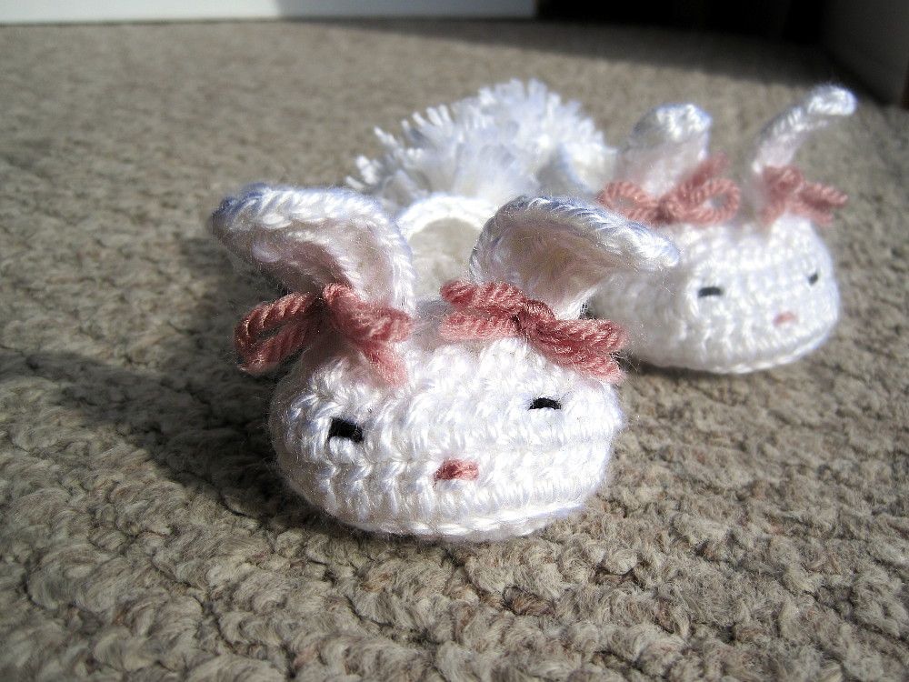 Crochet Bunny Slippers | She's Got the Notion