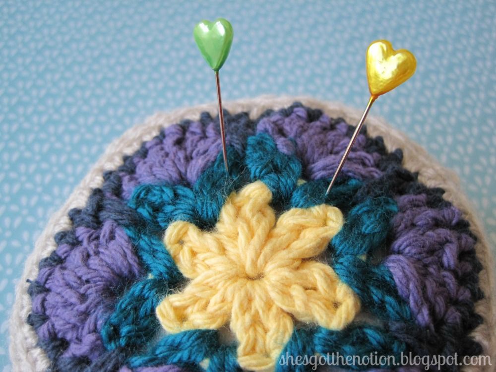 Crochet African Violet Pincushion | She's Got the Notion