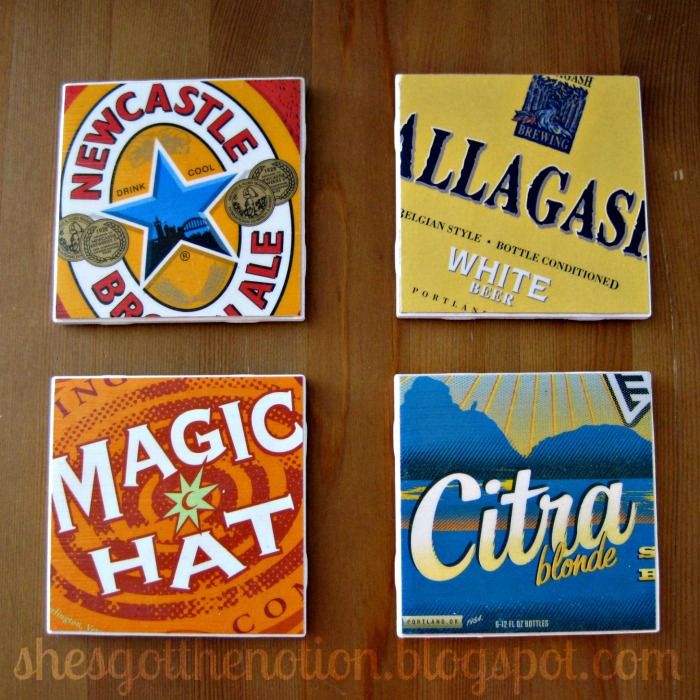 10 Father's Day DIY Gifts: Beer Coasters | She's Got the Notion