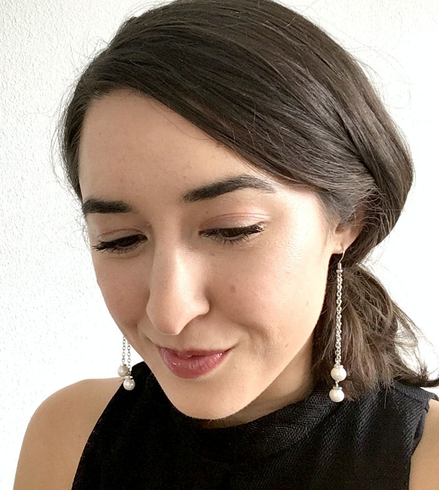 Pearl Drop Chain Earrings: DIY jewelry making tutorial | She's Got the Notion