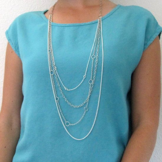 DIY Tiered Chain Necklace: jewelry tutorial | She's Got the Notion