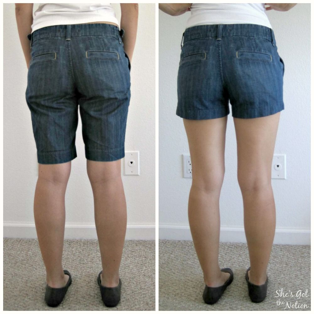 Quick Sew Tutorial: How to turn Bermuda Shorts into Shorts | She's Got the Notion