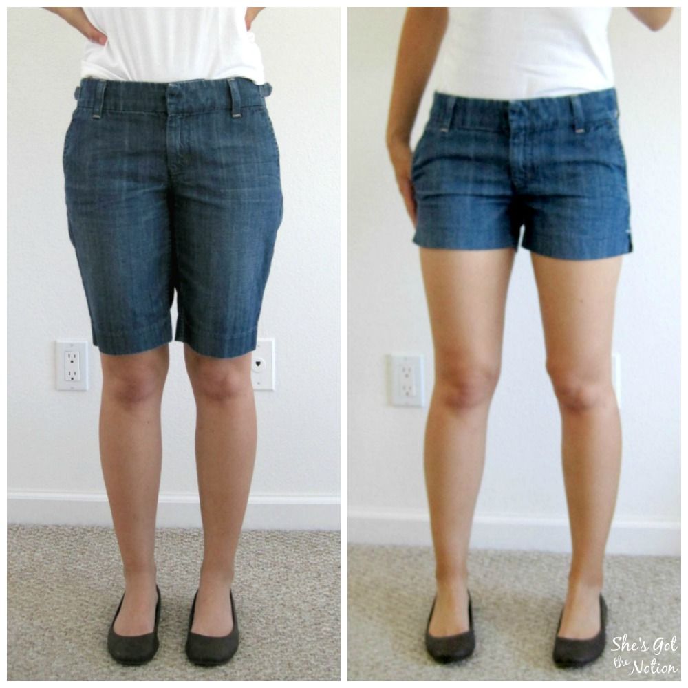 Quick Sew Tutorial: How to turn Bermuda Shorts into Shorts | She's Got the Notion