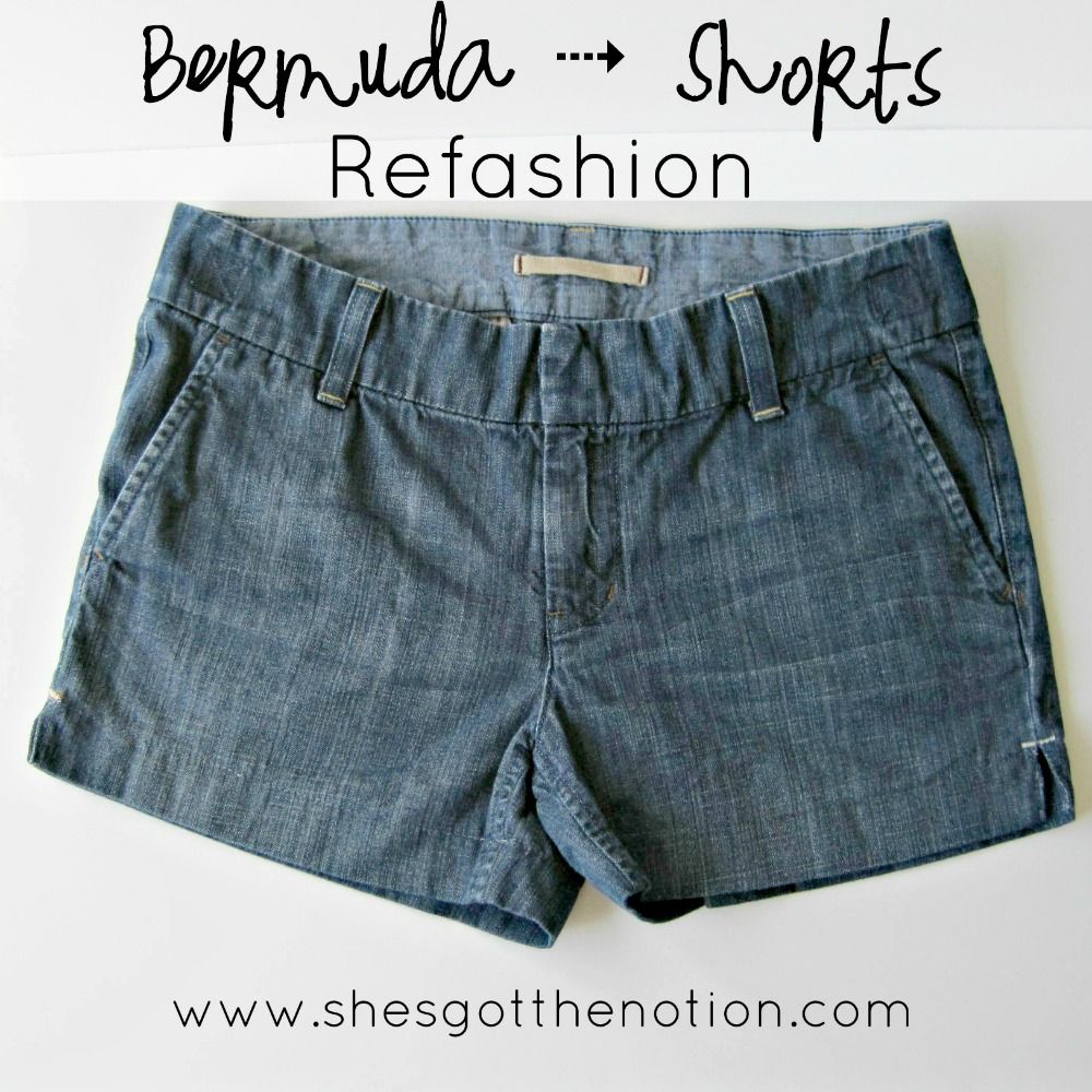 Bermuda to Shorts Refashion | She's Got the Notion