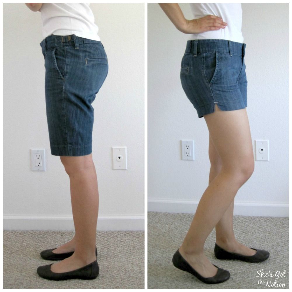 Quick Sew Tutorial: How to turn Bermuda Shorts into Shorts | She's Got the Notion
