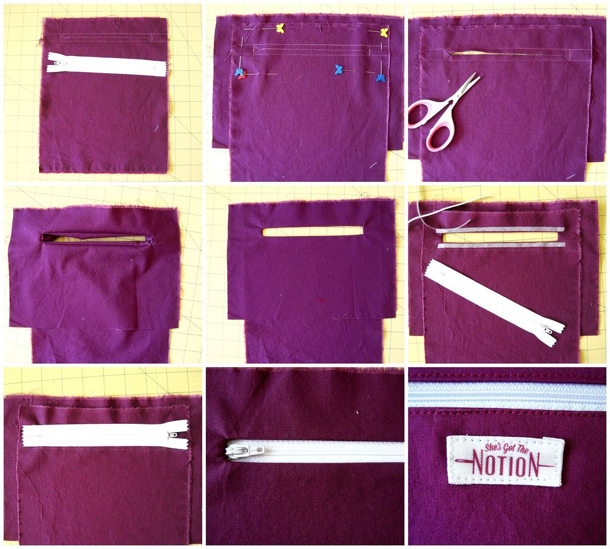 Striped Denim Clutch: sewing tutorial | She's Got the Notion