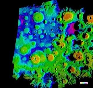 Moons south pole topography map Highest resolution topography map to date of the moons south pole, detailing a region approximately 311 miles by 249 miles. NASA scientists developed it using data from the Goldstone Radar in Californias Mojave Desert. ©NASA/JPL