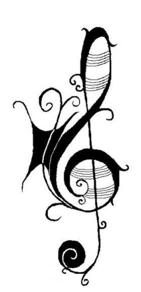 musical tattoo designs. rose tattoo designs and music
