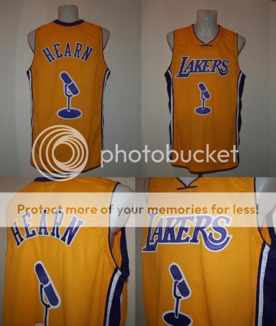 Chick Hearn Custom Lakers Jersey Home Gold M L XL XXL