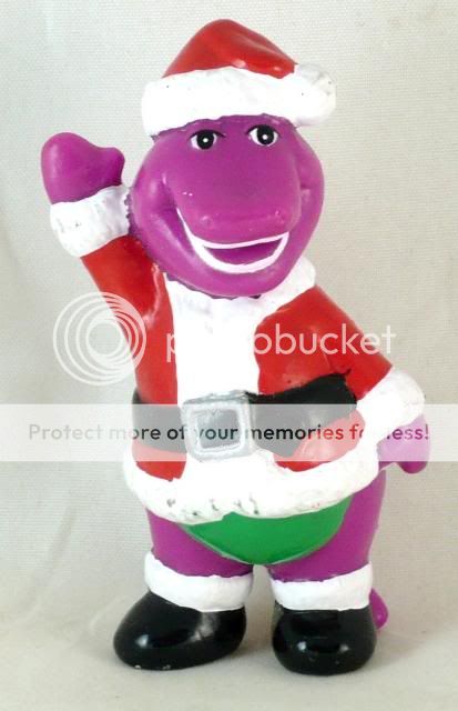 Vintage Barney PVC Figurine Santa Claus Christmas