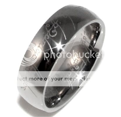 8MM LOTR THE ONE RING SOLID TITANIUM BAND RING B/N  