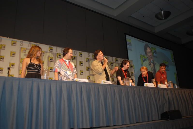 Battlestar Galactica retrospective panel: (from left to right)