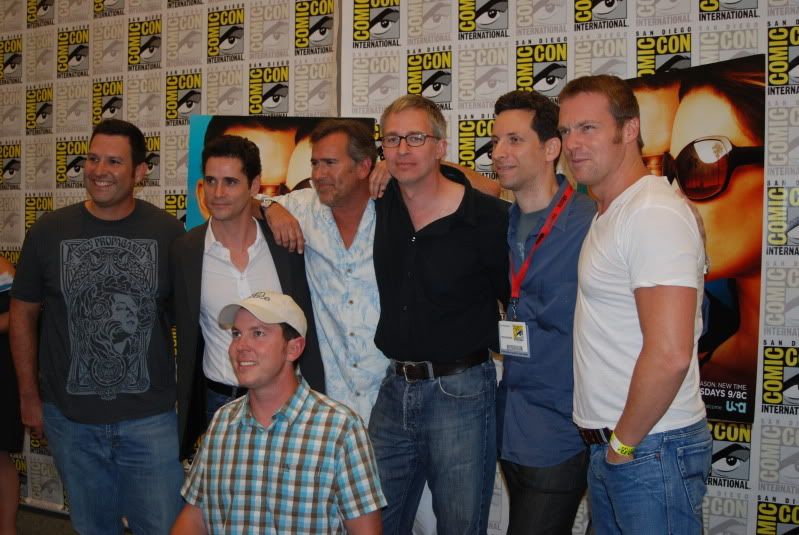 Burn Notice talent: (from left to right) ... and series creator Matt Nix on the bottom