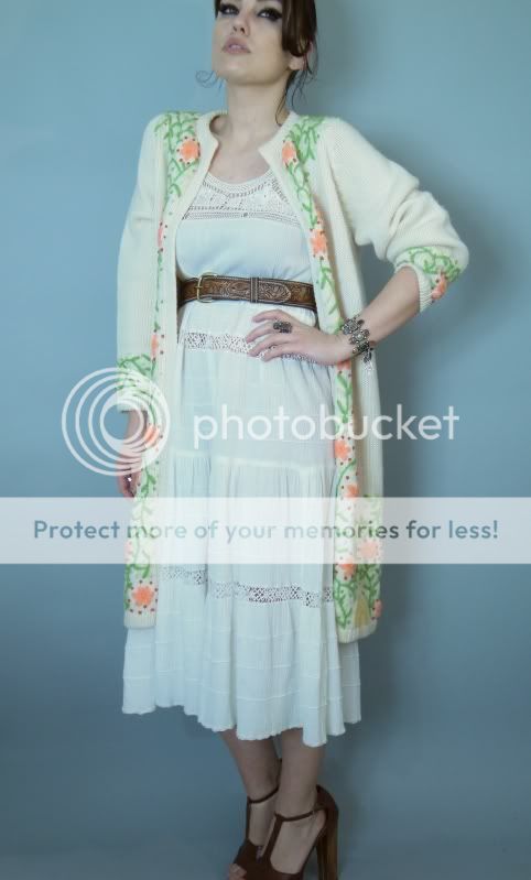   Vintage 50 60s white Lace Bohemian Hippie gauze cotton Dress  