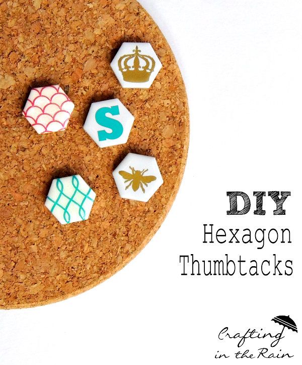 Hexagon thumbtacks | Crafting in the Rain